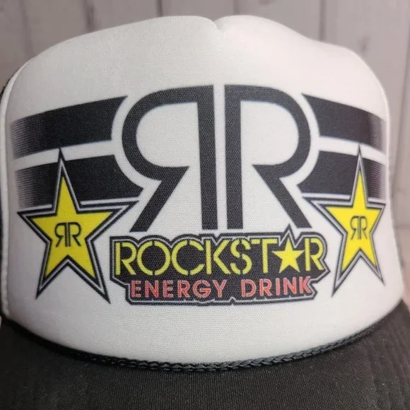 Rockstar Energy Drink Snapback Trucker Hat Gold Stars - Picture 6 of 9
